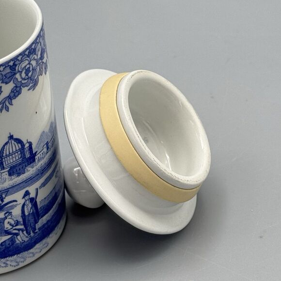 Vtg Spode Blue Room Collection Venetian Scenes Spice Jar Blue White w/Lid - Picture 5 of 10